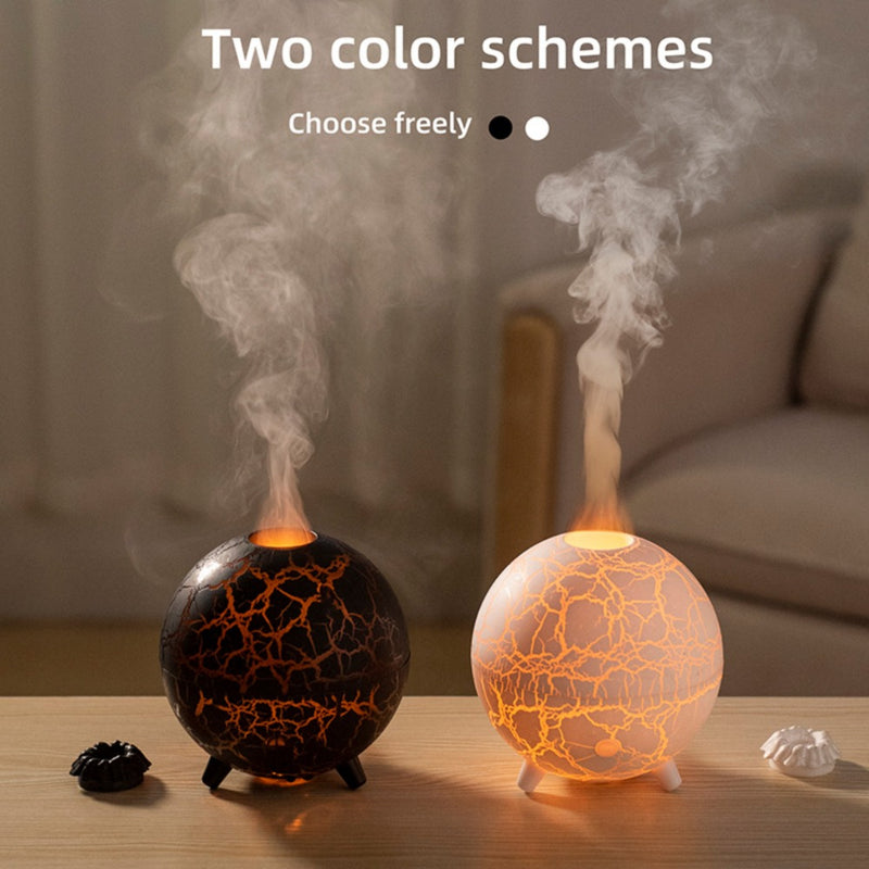 Humidificador de Aromaterapia Planetario, Difusor de Aceites Esenciales con Sonido Crepitante y Conexión USB. Adecuado para Sala de Estar, Dormitorio, Oficina, etc
