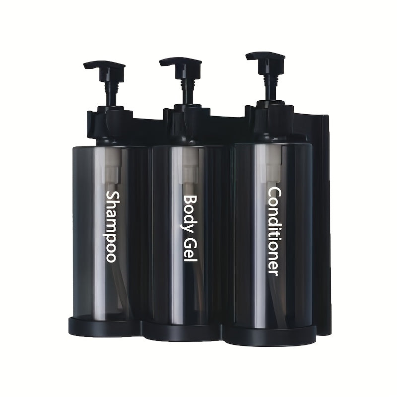 Dispensador de Jabón de Pared, Bomba Dispensadora de Jabón, Material Plástico, Apto para Champú, Acondicionador de Cabello, Gel de Ducha, Ideal para Baños de Hotel, Organizador de Almacenamiento para Ducha Doméstica