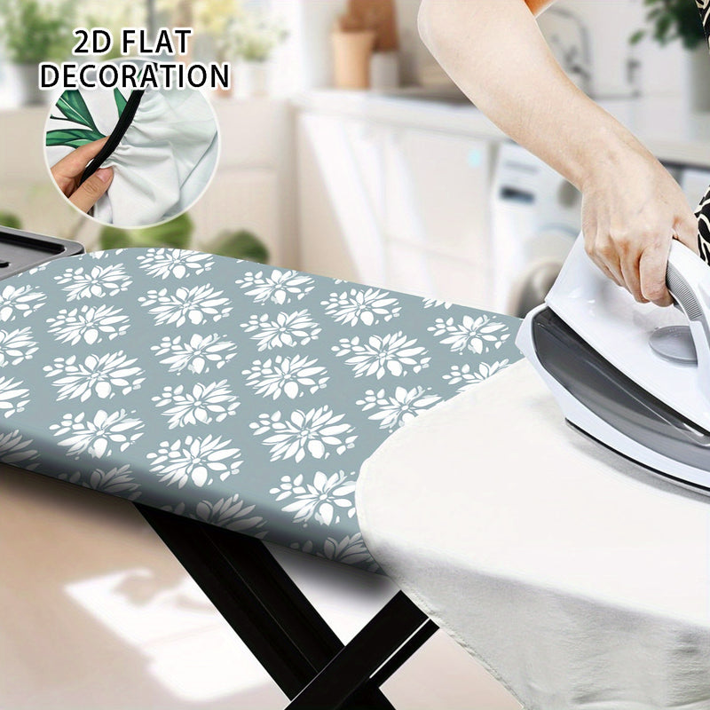 Funda para tabla de planchar, decoración plana 2D con borde elástico - diseño azul, tamaño estándar, ideal para lavandería en casa, regalo perfecto para amantes de manualidades, accesorios para lavandería, 1 unidad (sin tabla incluida), diseño plano 2D