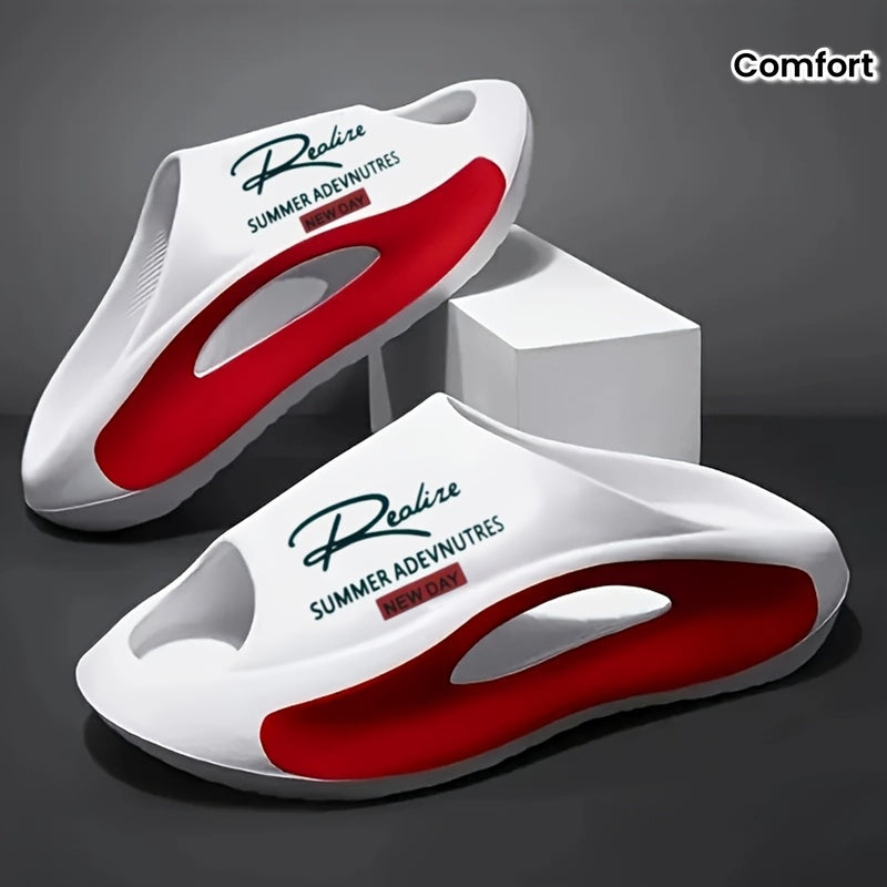 Pantuflas ligeras para hombre de EVA, diseño de caricatura en blanco y negro, punta abierta, cómodas sin cordones, para uso en interiores y exteriores, calzado para todas las estaciones, moderno y transpirable