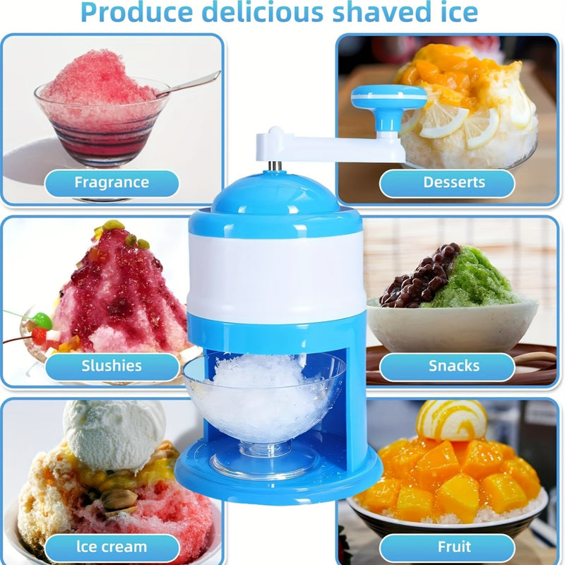 1 pieza, fabricante de nieve y hielo raspado manual, doble propósito, raspador de hielo y fabricante de hielo, plástico duradero de grado alimenticio, diseño portátil eléctrico, apto para pícnic al aire libre, camping, bebidas de verano, esencial para pí