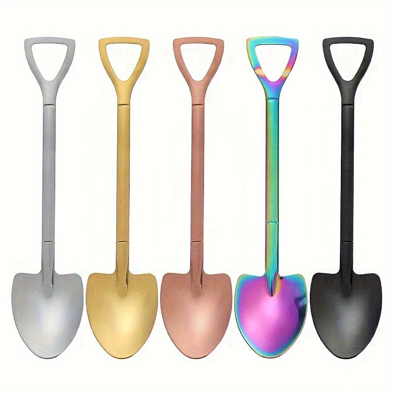 10 cucharas de helado de acero inoxidable - Perfectas para postres, té, café y más - Diseño de pala creativo para uso en casa, cocina y restaurantes