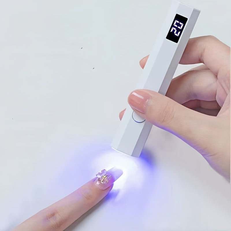 1 lámpara de gel para uñas de mano con pantalla digital, inalámbrica, de secado rápido y diseño compacto para el hogar, salón, viajes - Recargable por USB, pantalla LCD, plástico duradero - Regalo perfecto, accesorios para técnicos de uñas, tecnología de