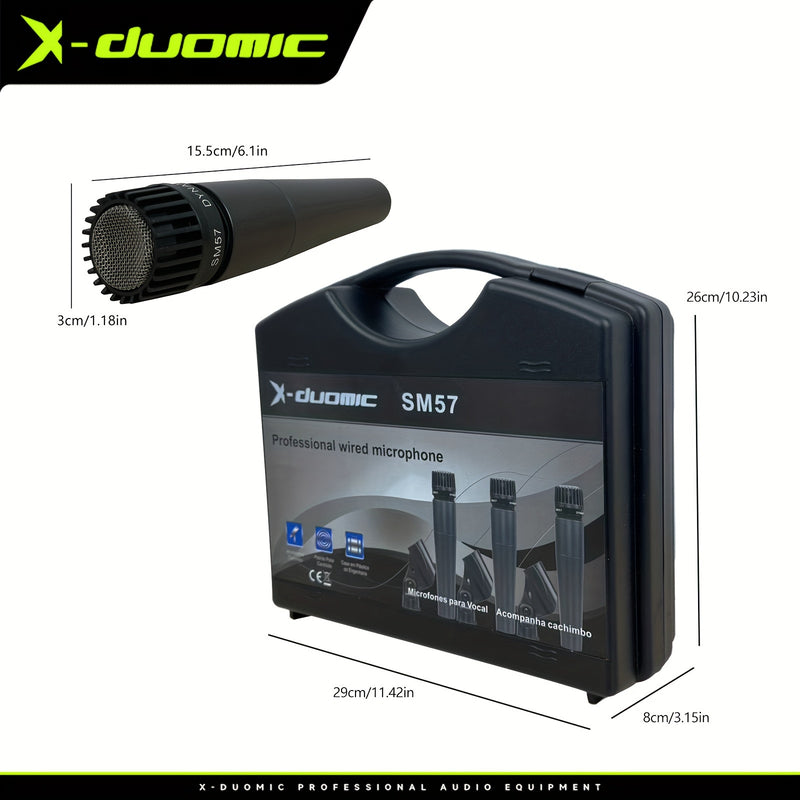Set de 3 micrófonos dinámicos profesionales X-Duomic SM57