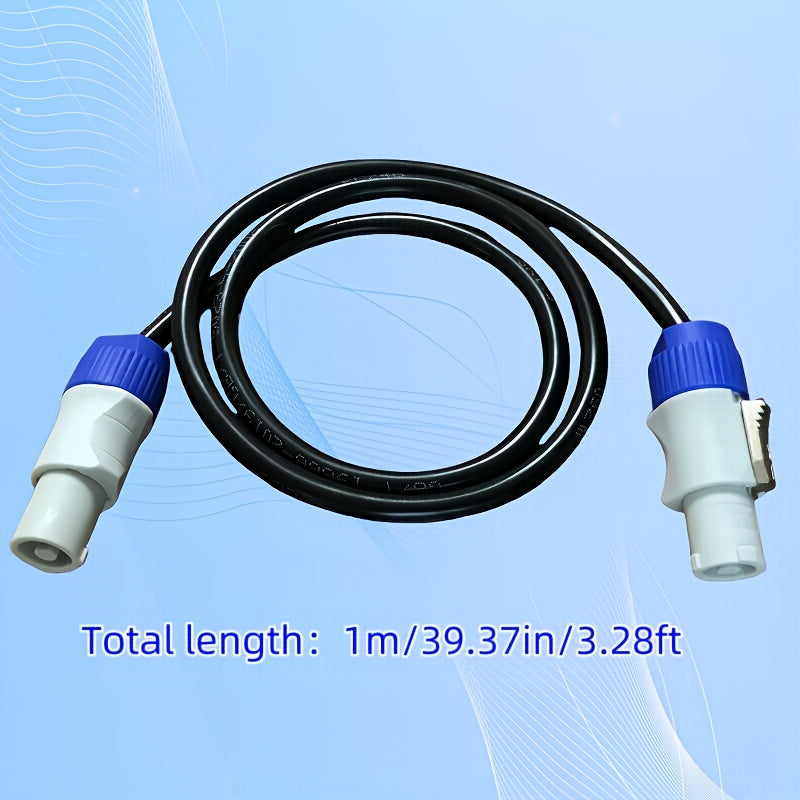 Cable de alimentación de 3 hilos de 20A con conectores masculinos/femeninos, 6Gbps, para equipo de audio y video HD, salidas de iluminación de escenario, alta calidad y compatible con cables de alimentación AC, cable de alimentación para equipo de video,