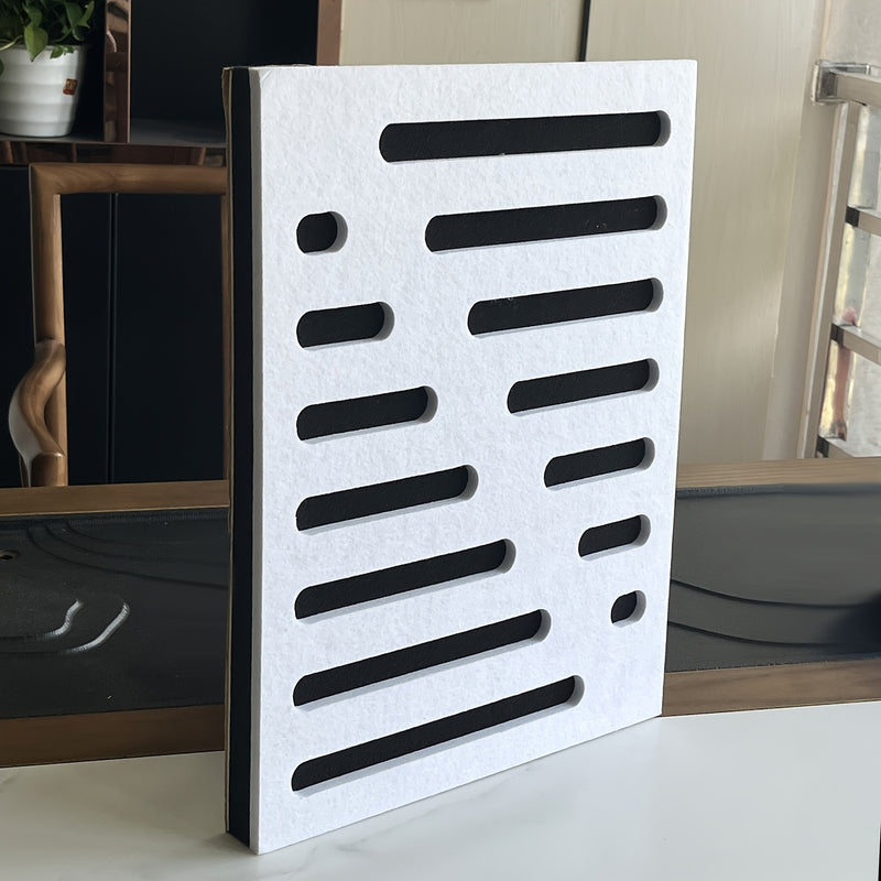 Conjunto de 4 piezas de tablero acústico estereoscópico decorativo autoadhesivo, fácil de instalar, alta densidad para absorción de sonido en estudio y hogar con diseño tridimensional de reducción de ruido