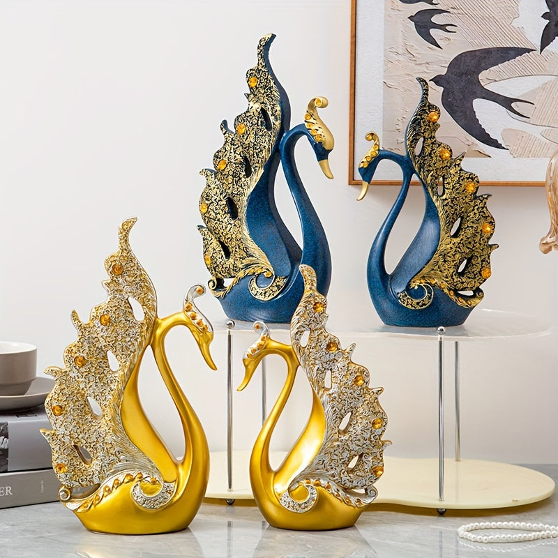 Juego de 2 Estatuas de Cisnes de Resina, Escultura de Pareja, Decoración para el Hogar en Sala de Estar, Dormitorio, Baño, Oficina, Mesa de Comedor, Banquete de Boda, Decoración Central de Chimenea