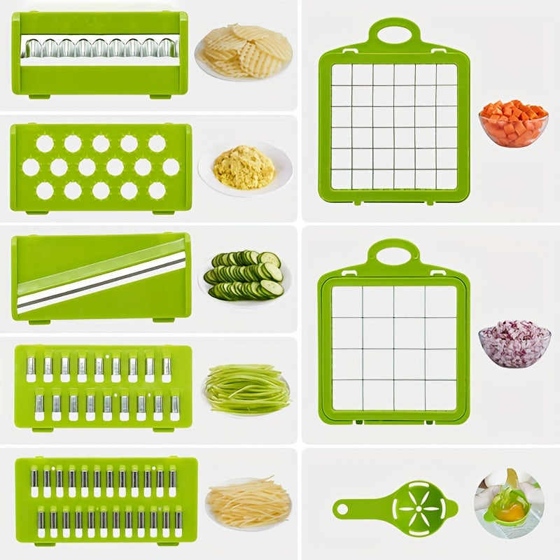 12/16 piezas, cortador de verduras multifuncional para cocina con cuchillas intercambiables, varios tipos de herramientas