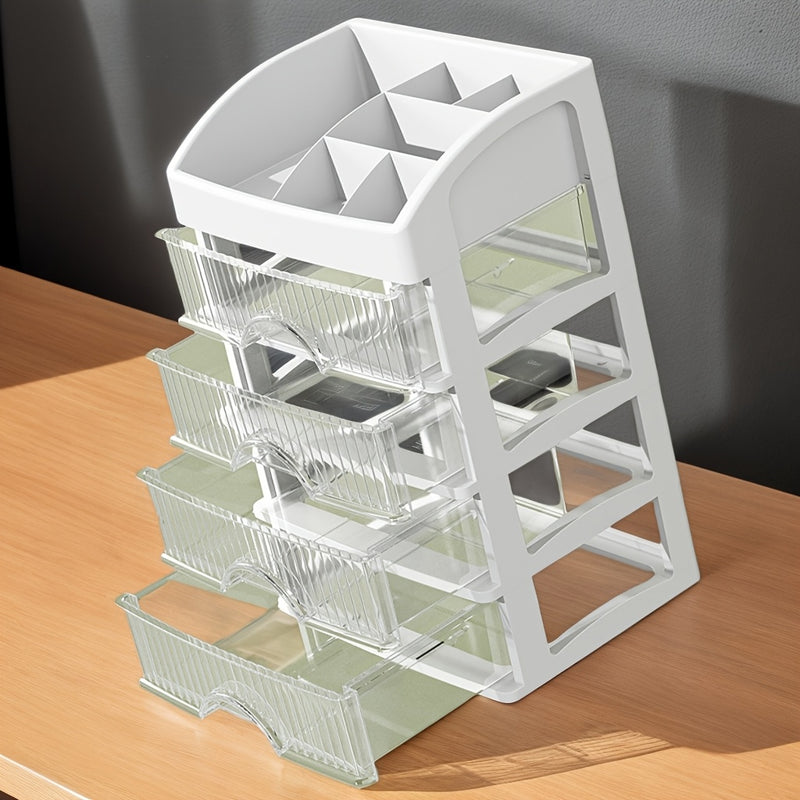 1pc Organizador de cosméticos multicapa Crown, soporte de maquillaje de plástico para encimera, caja de organización de escritorio para accesorios de baño