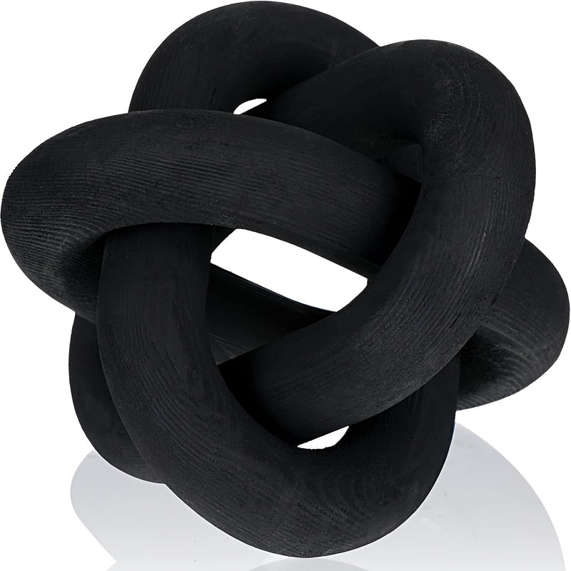 1pc Cadena de Madera Negra Estilo Bohemio de Granja - Pieza Decorativa Tallada a Mano y Detallada para Mesas de Comedor y Café, Estanterías - Uso Versátil en Interiores/Exteriores, Decoración del Hogar