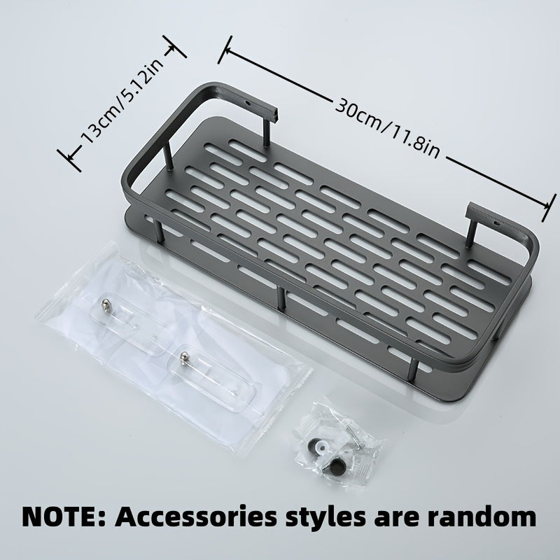 2 piezas Conjunto de soporte para ducha de montaje en pared, metal pulido resistente a la corrosión, organizador de baño para champú, acondicionador y productos de cuidado personal