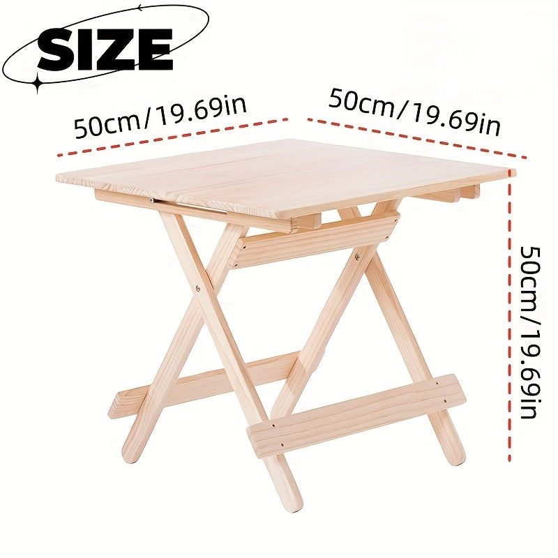 Mesita Plegable de Madera de Pino Sólido - Estilo Rústico con Patas de MDF, Diseño Portátil y Ahorrador de Espacio para Oficina en Casa, Sala o Espacios Pequeños, Construcción Robusta, Aesthetic Campestre