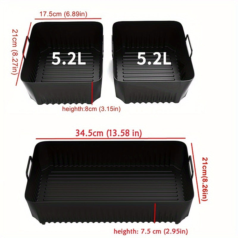 3 piezas de revestimientos antiadherentes de silicona para freidora de aire, compatibles con AF500UK, fáciles de limpiar, reutilizables, aptos para alimentos, utensilios de cocina.