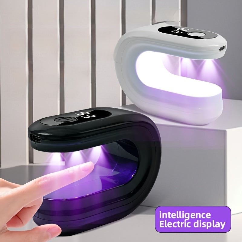 Linterna Portátil Mini para Uñas con Pantalla Digital, Modos de Temporizador 30s/60s, Batería de 500mAh, Secador de Gel USB para Diseños de Manicura y Uñas en Casa o Salón