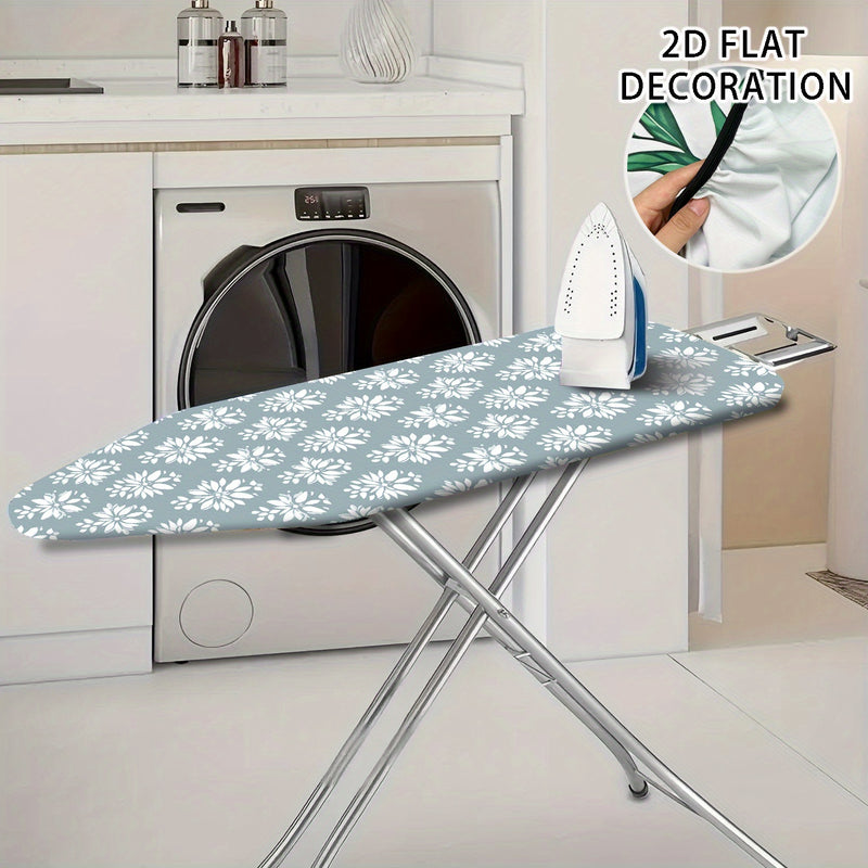 Funda para tabla de planchar, decoración plana 2D con borde elástico - diseño azul, tamaño estándar, ideal para lavandería en casa, regalo perfecto para amantes de manualidades, accesorios para lavandería, 1 unidad (sin tabla incluida), diseño plano 2D