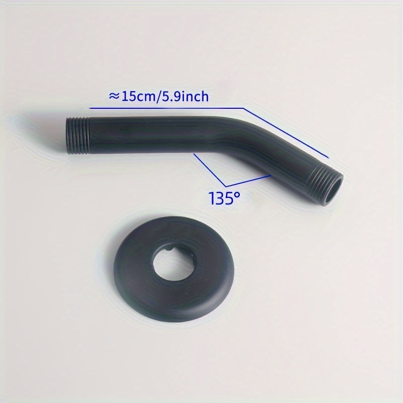 1 brazo de ducha extendido montado en la pared, barra transversal extendida de ducha de acero inoxidable, múltiples longitudes, negro/plata opcional, accesorios de baño, herramientas de baño