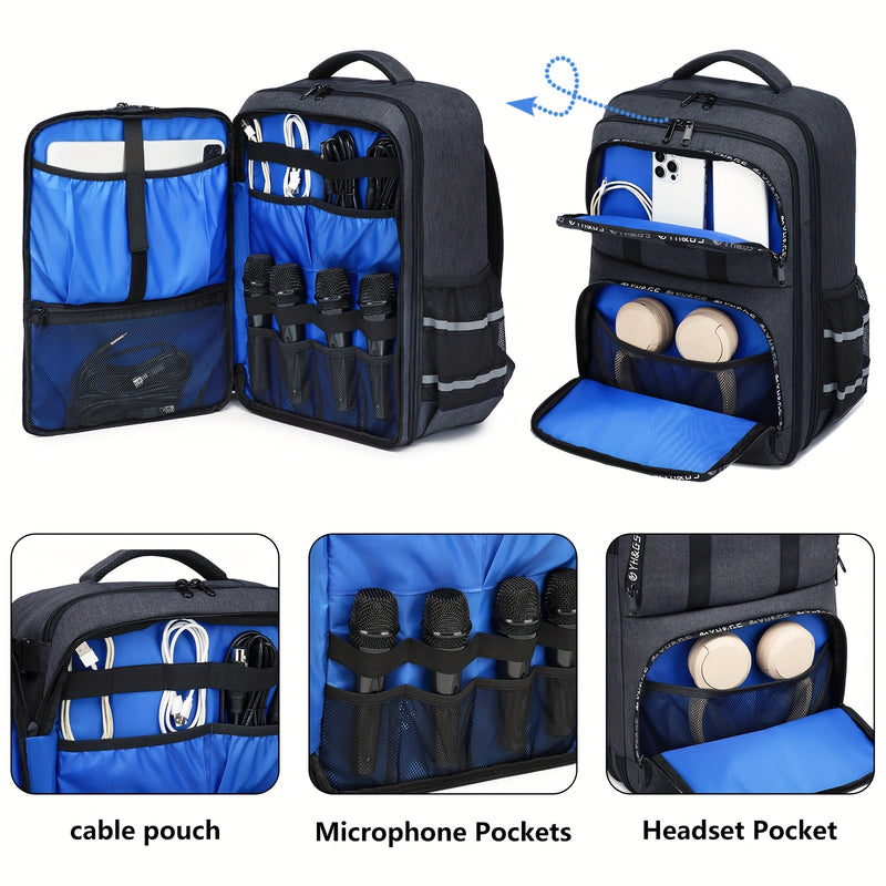 Moqueta Profesional para Mezclador de Audio - Bolsa Resistente con Compartimento para Portátil, Múltiples Cremalleras y Bolsillos - Mochila DJ de Gran Capacidad para Podcasting, Estudio y Shows en Vivo - Construcción Gruesa, Diseño Organizado, Bolsillos