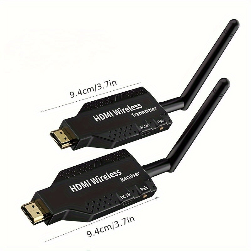1080P 60Hz 50m HD Wireless Transmitter y Receiver 1 TX a 4 RX Adaptador de TV Stick Dongle Extensor Kit Plug & Play para Cámara, Portátil, PS4, Proyector, Monitor, Bajo Retardo con Antena, más estable.