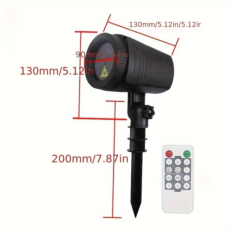 Proyector de luz láser de luciérnagas para exteriores, impermeable, lámpara de jardín estrellado con control remoto, acabado de plástico cepillado, montaje semiempotrado, batería de botón no recargable, enchufe de EE. UU., Ideal para Halloween, festivale
