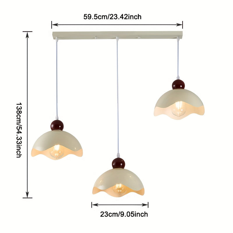 1pc, Lámpara Colgante de Lujo con Pantalla de Hierro Blanco, Candelabro Retro de 3 Cabezas para Comedor, Luz de Techo para Isla de Cocina o Sala, Decoración del Hogar, Lámparas Colgantes, Compatible con Bombillas E26/E27 (Bombillas no Incluidas)