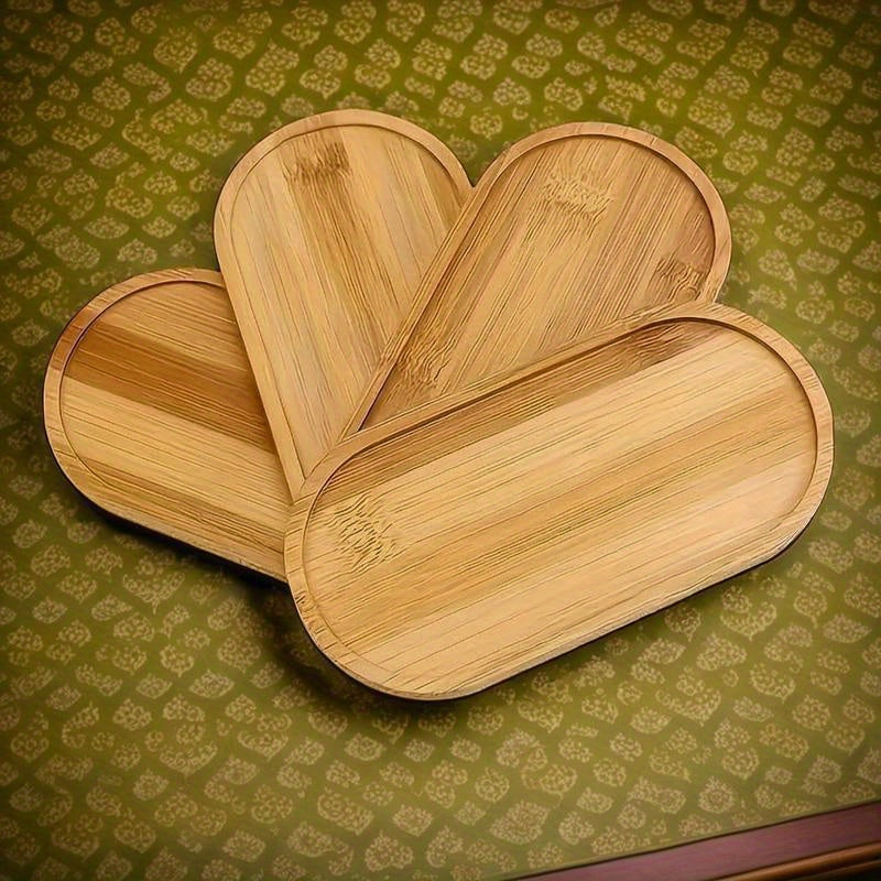 Bandeja de Bambú Versátil - Perfecta para Joyería, Organización de Baño & Decoración del Hogar | Bandeja de Servir de Madera Minimalista para Comedor & Encimeras