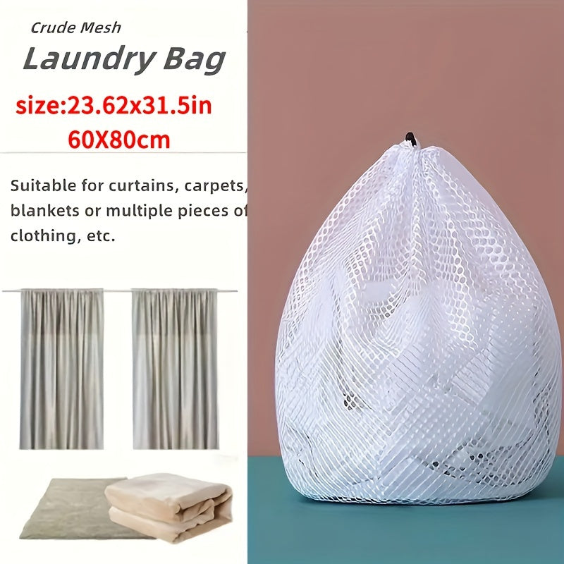 Bolsa de malla para ropa con cierre de cordón, lavable en lavadora, ideal para blusas, calcetines, medias y ropa interior, 4 tamaños disponibles (59.99 cm x 79.98 cm), perfecta para viajes y uso en el hogar