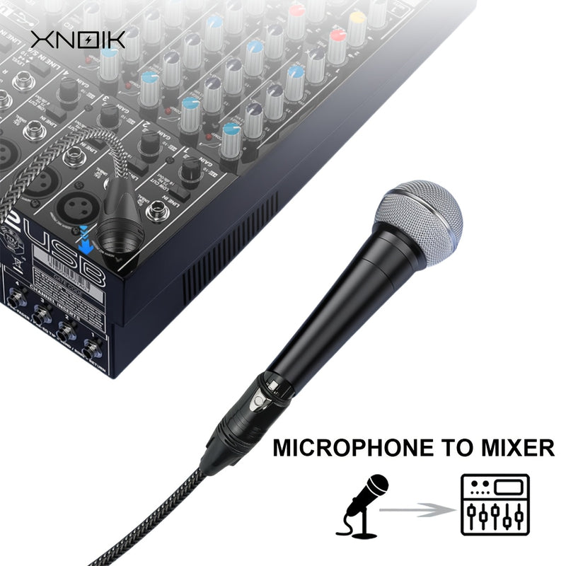 2 unidades de cables de micrófono XLR a XLR de alta calidad, masculino a femenino, con cobre libre de oxígeno (OFC) y trenzado de nailon, negro, 1,5 metros, para micrófono, escenario, estudio, estudio en casa.