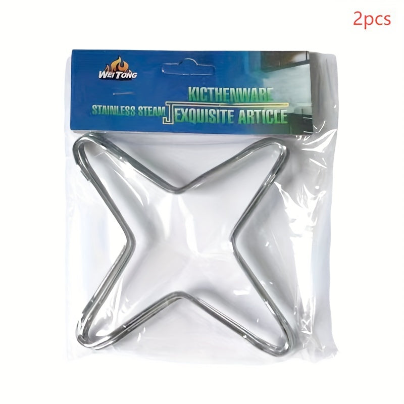 2 paquetes de protectores de rejilla de estufa de gas de acero inoxidable, compatibilidad universal, soporte de olla de cocina para ollas y sartenes pequeñas, no requiere batería