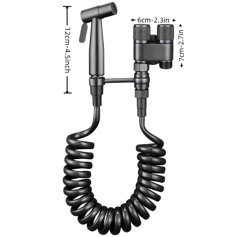 Juego de regadera de acero inoxidable 304, color gris metalizado, válvula de doble salida con manguera suave de 78 pulgadas, fácil instalación, ahorro de agua, limpieza higiénica, función de masaje suave, no requiere electricidad