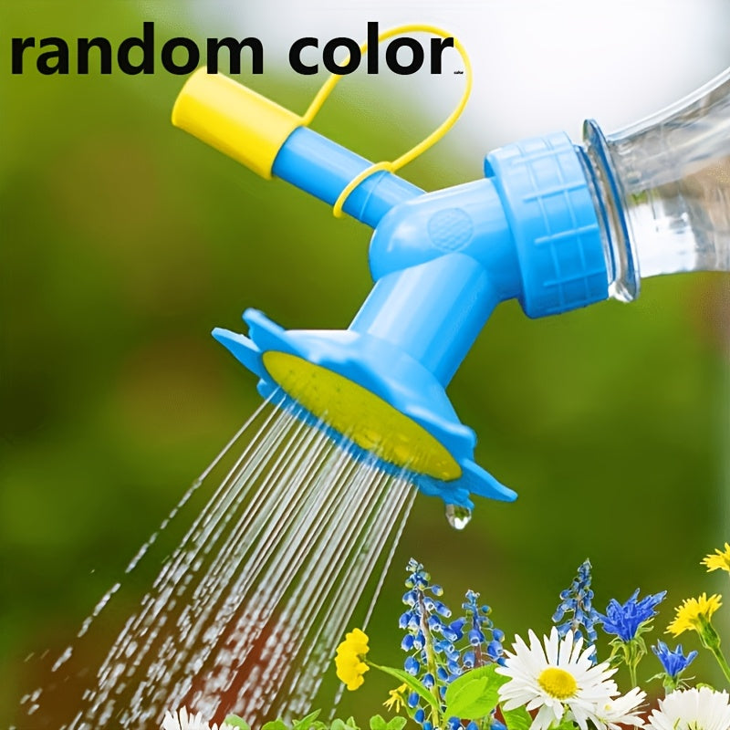 Juego de 5 regaderas de plástico ajustables con doble rociador, ideal para plantas de interior y exterior, herramientas de riego para jardín, riego de plantas, boquilla ajustable, plástico duradero