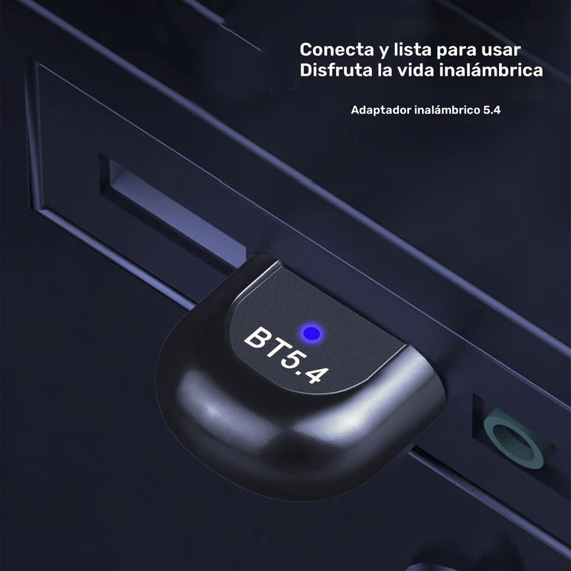 Adaptador inalámbrico USB 5.4 para PC de escritorio, compatible con Windows 11/10/8.1, Mini Dongle inalámbrico 5.4+EDR Receptor y transmisor, compatible automáticamente con versiones anteriores de 5.3/5.1/5.0/4.2/4.1/4.0 y otras versiones del dispositivo