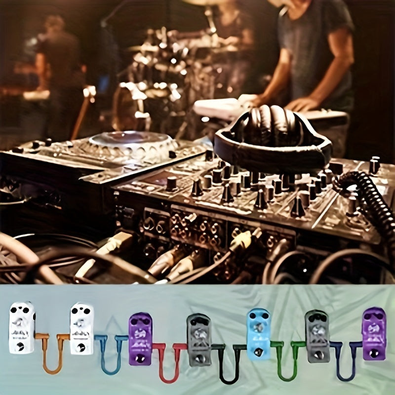 Cable de conexión para guitarra LUTREE de 6.35 pulgadas con conectores TS de 1/4", ideal para efectos de audio y pedales de guitarra, diseño redondo, construcción duradera
