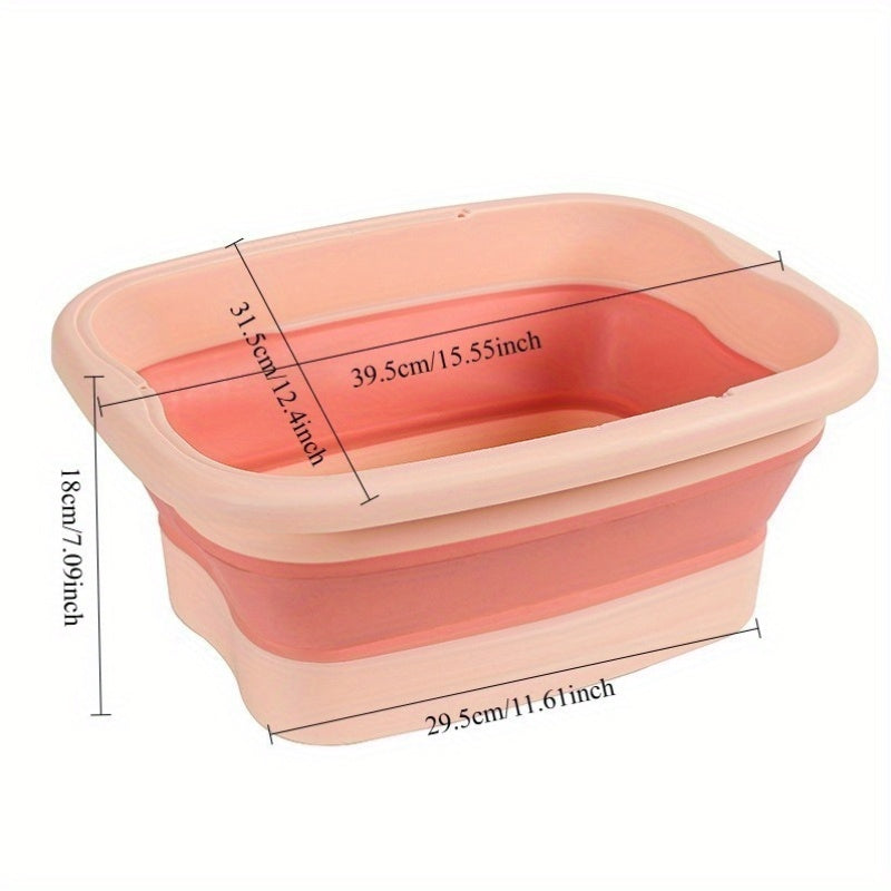 Baño de pies plegable portátil mejorado con bultos de masaje y mango ergonómico - Material PP ligero y duradero, no necesita electricidad para uso en casa, sala de estar, dormitorio, baño - Diseño que ahorra espacio, baño de pies, relajación en la sala d