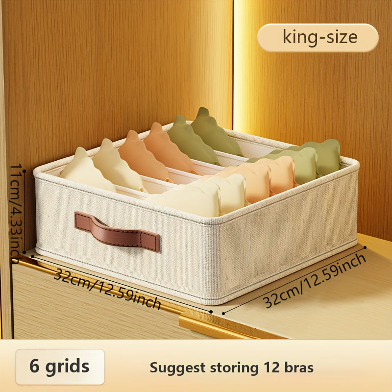 1pc Organizador Plegable de Cajones con Múltiples Compartimentos - Caja de Almacenamiento Ahorradora de Espacio para Ropa Interior, Calcetines y Prendas - Diseño Compacto y Acceso Abierto - Ideal para Hogar, Viajes, Residencia o Oficina - Construcción Du