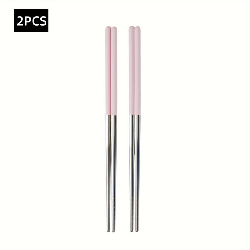 Palillos de Acero Inoxidable en Colores de Frutas Frescas y Macaron, Divididos para Comidas, Cocina de Hogar, Aleación Antideslizante y Antiescaldado, Un Palillo por Persona, Regalo del Día del Padre, Estudiantes, Oficina, Viajes al Aire Libre y Picnic