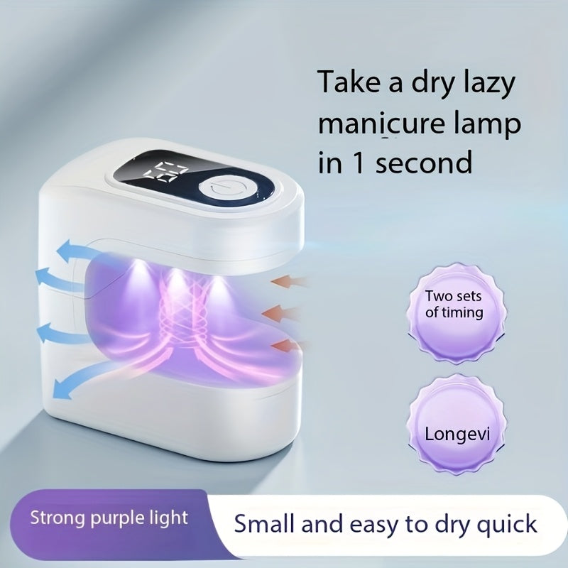 Lámpara de uñas portátil mini, luz de uñas LED recargable por USB - Rápida con pantalla digital, lámpara de esmalte de gel, adecuada para uso en casa y salón, endurecimiento de uñas de gel