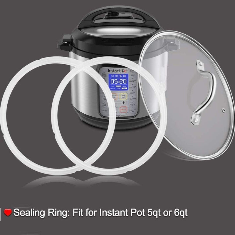 2 piezas de Anillos de Sellado de Silicona para Olla Instantánea de 6Qt - Grado Alimenticio, Resistentes al Calor, Antifugas y Fácil Limpieza para IP-DUO60/LUX60, DUO50/LUX50, Smart-60, CSG60/CSG50 - Cocina Dulce y Salada, Sellado Estanco | Diseño Elegan