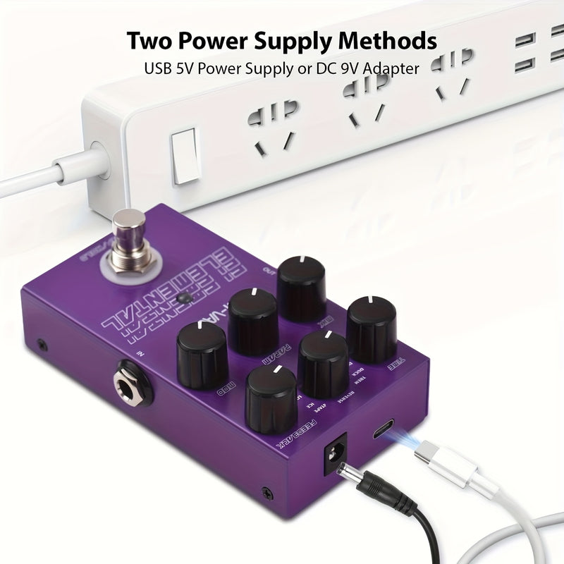 Electro-Vibe M-Vave Pedal de Retardo Digital - 9 Modos, Retardo Largo de 3000ms, Salida Estéreo, Calidad 24bit, Carga USB, Aleación de Aluminio, Sin Batería Necesaria, Pedal de Efectos de Guitarra | Diseño de Pedal Vibrante | Construcción Duradera