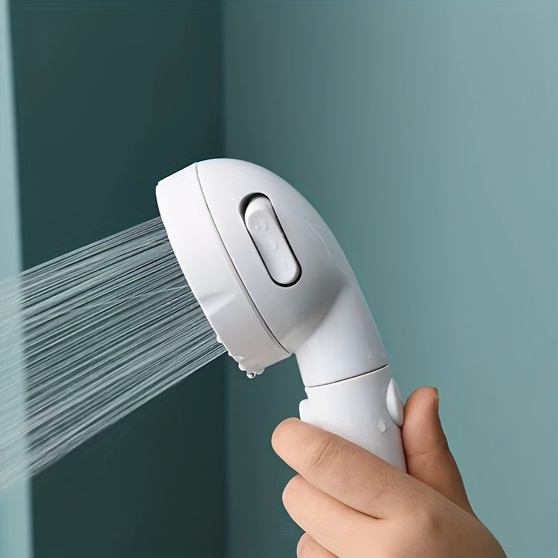 Cabezal de ducha de mano de alta presión con 3 modos, diseño redondo de plástico, configuración de lluvia, anti-obstrucción, control de temperatura fácil, adecuado para calentadores de agua en el baño, color blanco.