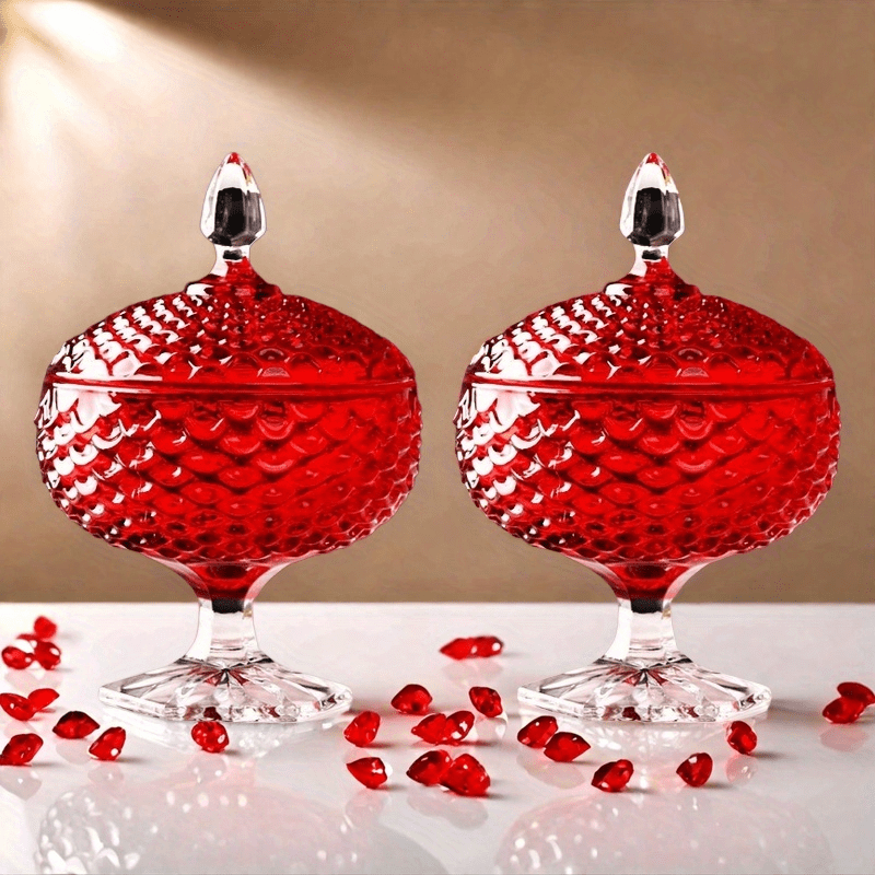 1 Unidad, 6,3 Pulgadas De Diámetro, Jarra De Dulces De Cristal Engrosado Único Con Tapo Que Puede Sellarse Y Almacee, Adecuada Para El Almacenamiento Y Conservación De Dulces. Es También Una Obra De Arte Ideal Y Uno De Los Regalos Exquisitos Para Amigos.