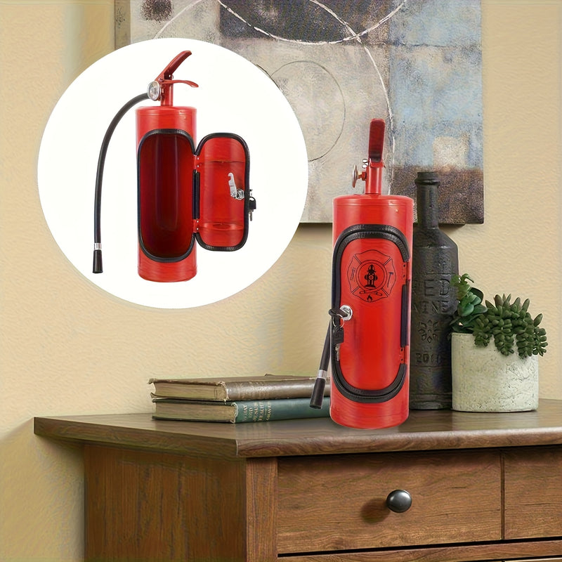 1/2pcs Soporte para Botella de Vino en Forma de Extintor - Decoración Metálica para el Hogar, Uso Interior/Exterior