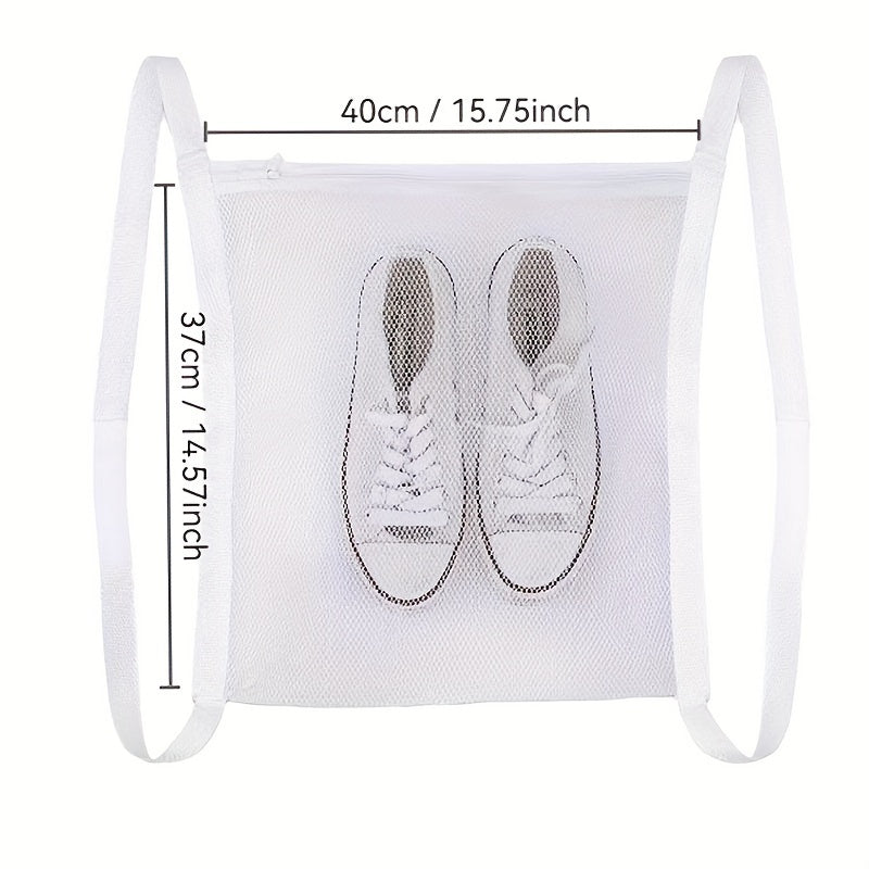 1pc Secador de Zapatos y Bolsa de Máquina de Lavar, Zapato, Ropa y Bolsa de Malla de Secado de Ropa con Cremallera y Asa, Fácil de Instalar, Reutilizable, Tejido de Tela, Forma Rectangular, Elástico Ajustable para la Mayoría de Puertas de Secadora, Bolsa
