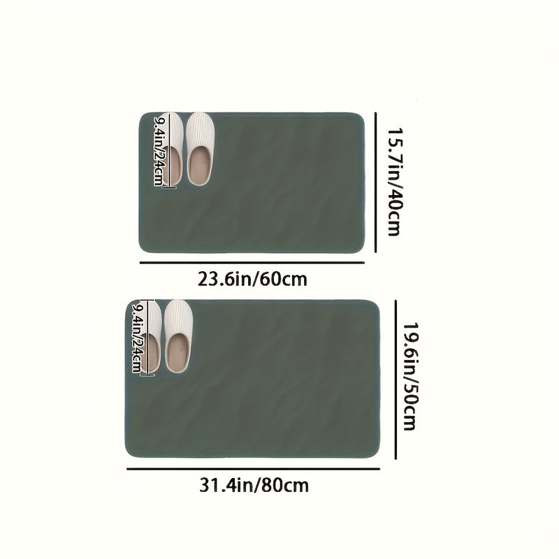 1 alfombra de baño de tierra de diatomeas 3D ultra absorbente, secado rápido, suave de poliéster, ideal para baño, ducha, tina, entrada, decoración de otoño y hogar