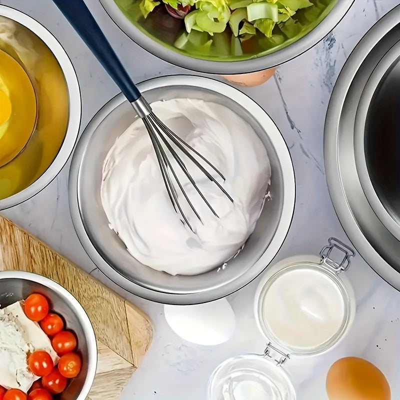 Juego de 5 tazones de acero inoxidable con base antideslizante, duraderos y seguros para alimentos, para uso en la cocina
