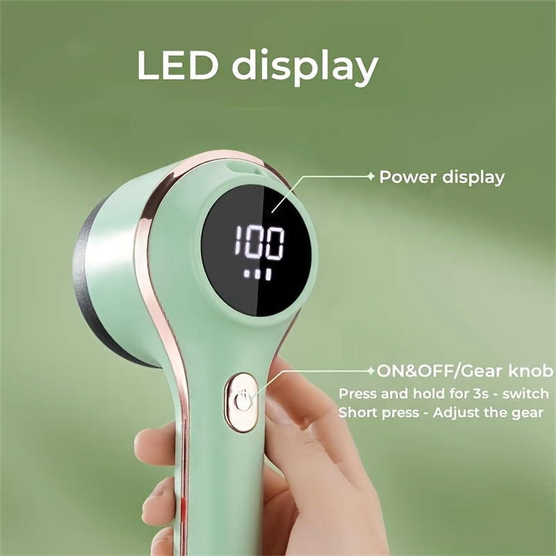 TOOP Afeitadora de Tela Portátil con Pantalla Digital - Recargable por USB, Diseño de 6 Cuchillas para Ropa y Uso Doméstico