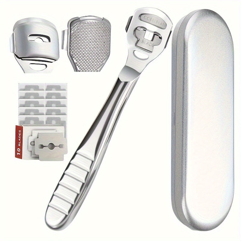Juego de Herramientas de Pedicura de Acero Inoxidable para el Cuidado de los Pies, Limas Multifuncionales para Piel Muerta, Raspador de Callos, Profesional para Hombres y Mujeres, Lima de Pies Portátil para Piel Muerta