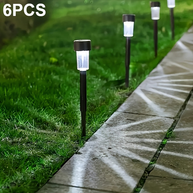 6/12 piezas de luces solares LED para jardín, luces de exterior para villa o patio, material de PP (polipropileno), batería de níquel, voltaje de operación ≤36V, con panel solar, para jardín o patio