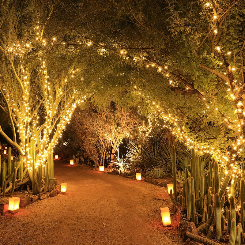 1 juego de luces solares de cuerda, 22 m (72 pies), 200 LED, 8 modos de iluminación, luces decorativas solares para exteriores, árbol de Navidad, jardín, hogar, boda, fiesta en el césped