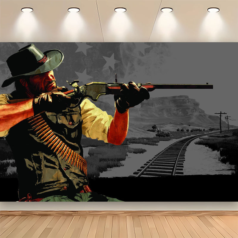 1pieza Telón para el videojuego Red Dead Redemption, perfecto para eventos de juegos y espacios multifuncionales de arcade, no requiere electricidad - ideal para diversas ocasiones y celebraciones BJB1220B