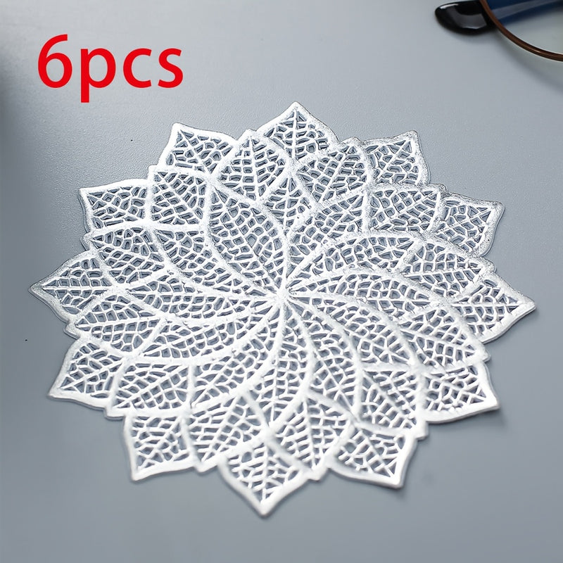 6pcs, Posavasos de Hoja del Árbol de la Riqueza, Tapete Aislante para Decoración de Mesa de Comedor en Casa